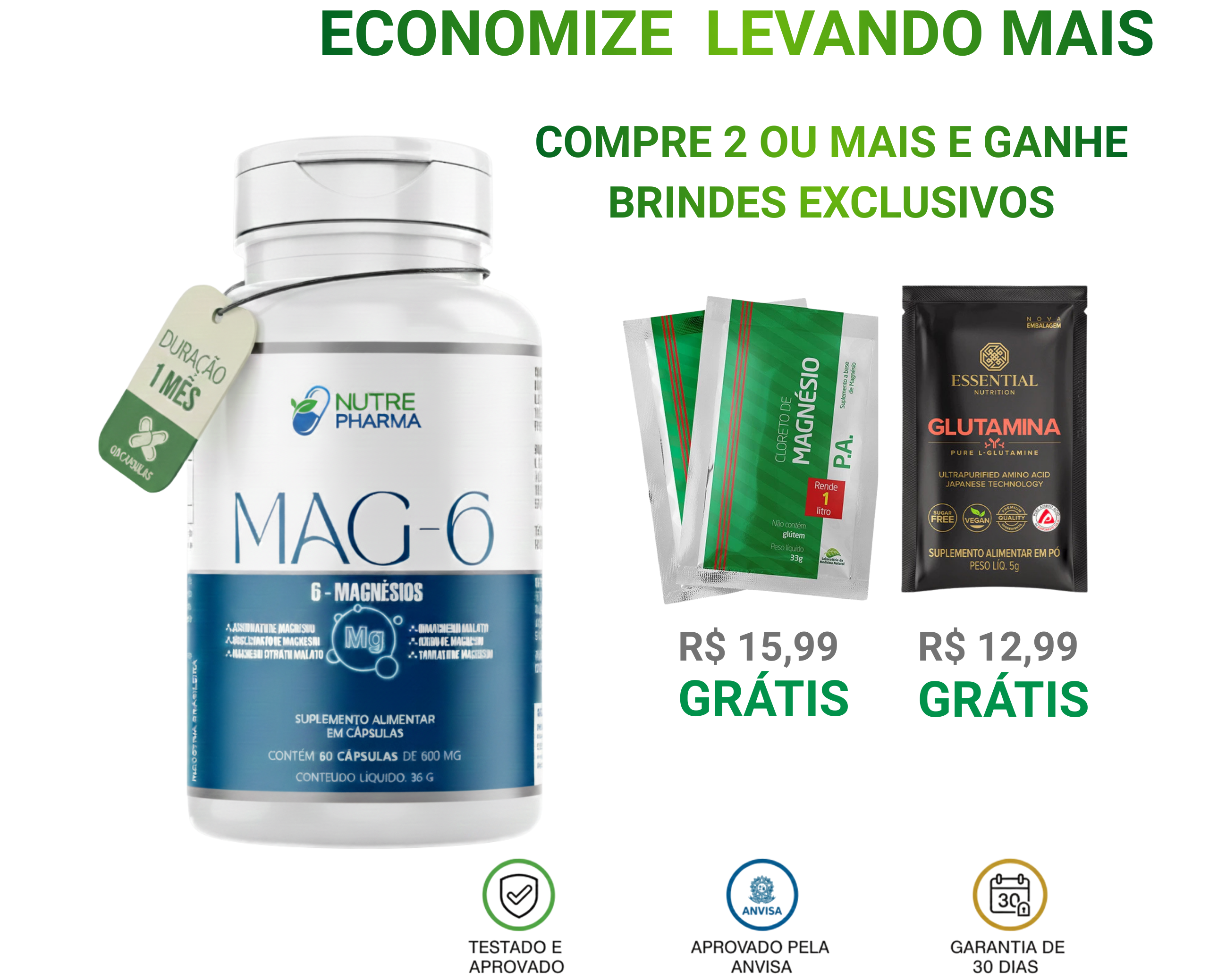 6 Magnésios MAG 6 -  (60 Cápsulas)