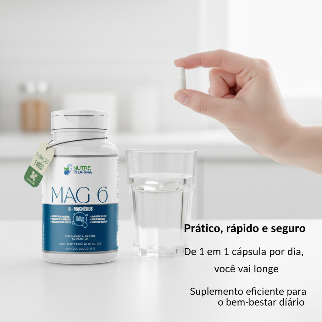 6 Magnésios MAG 6 -  (60 Cápsulas)